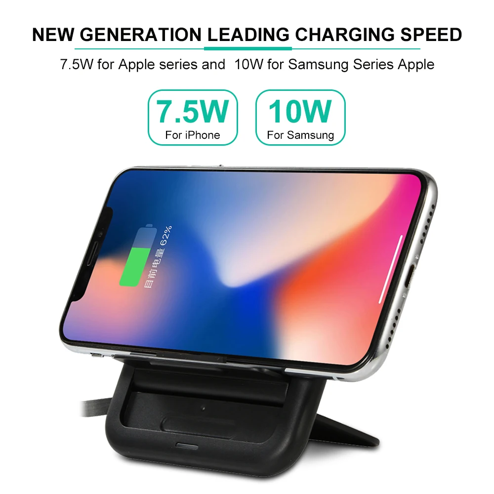 PORTEFEUILLE 7.5W Qi wireless fast For iphone 8 plus X XR XS MAX charger double metal 10W For SamsungS6 S8 S9 chargeur induction (3)