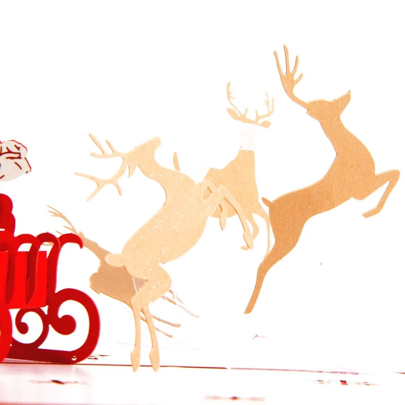  3D Pop Up Merry Christmas Gifts Cards with Envelope for Party Invitation All Occasion Customizable - 32922080758
