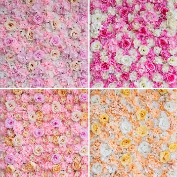 

40x60cm Artificial Flower Backdrop for Wedding birthday baby shower party Decor Wall Romantic Wedding decor Silk Rose Wh