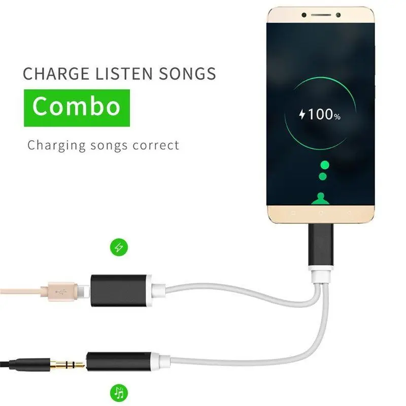 AHHROOU USB-C кабель Тип usb C до 3,5 мм аудио разъем для наушников кабель, адаптер для зарядки для Letv 2/Xiaomi Mi6/huawei Коврики 10 Pro