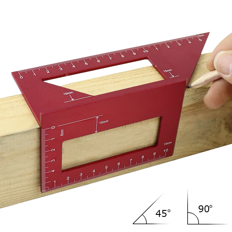 Деревообрабатывающая квадратная угловая линейка 45/90 градусов измеритель угломер алюминиевый сплав маркировочный Калибр линия Scriber столярные инструменты