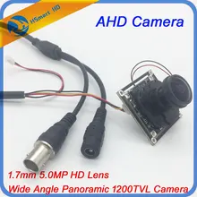 5-мегапиксельная 1.7 мм рыбий глаз AHD 1200tvl HD видеонаблюдения КМ ИК-Камера M12 Mount 1/2. 5 «F2.0 Широкий формат панорамный pcb Камера s