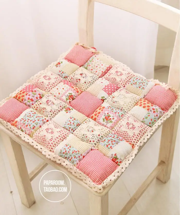 Flower Style Square Cotton Seat Cushion