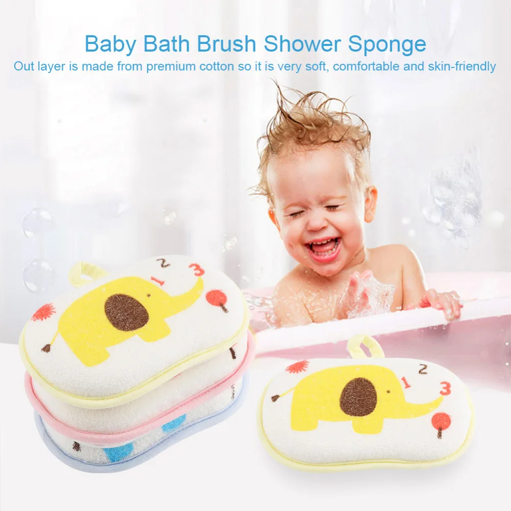 Baby Infant Shower Bath Brushes Sponge Cotton Rubbing Body Wash Children Brush bath brushes Baby Towel Accessories 2018