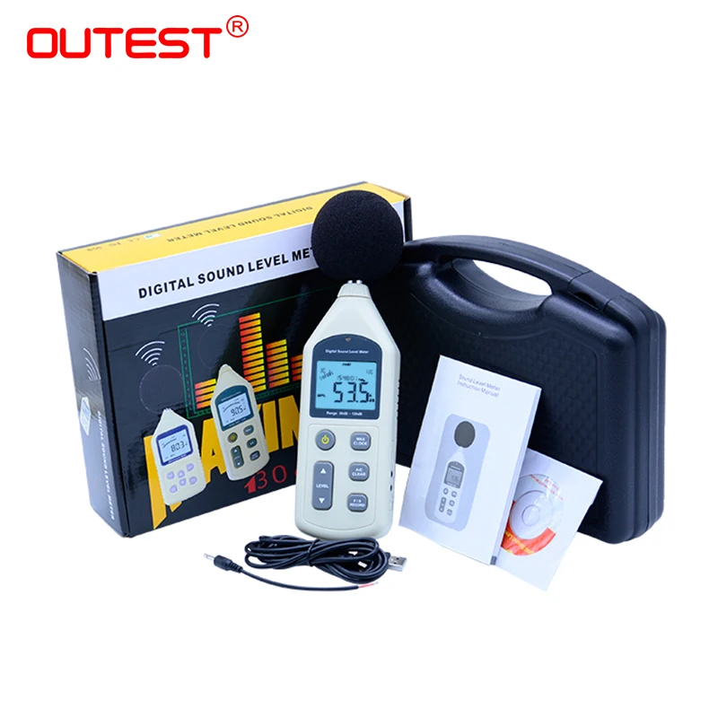 

Digital Sound Level Meter USB Noise Tester meter GM1356 30-130dB A/C FAST/SLOW dB+ Software with carry box