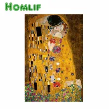 Значок с вышивкой в виде ромба Gustav Klimt TheDKiss на заказ Алмазная картина Полная площадь eid mubarak lightpad Rose pintura manualidades