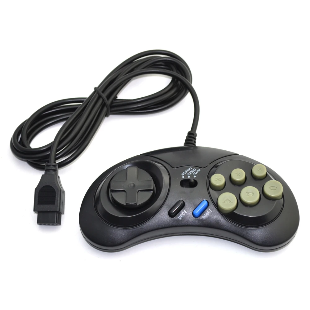 2 шт. 16 бит классический проводной игровой контроллер для SEGA Genesis 6 Кнопка геймпад для SEGA Mega Drive режим Быстрая