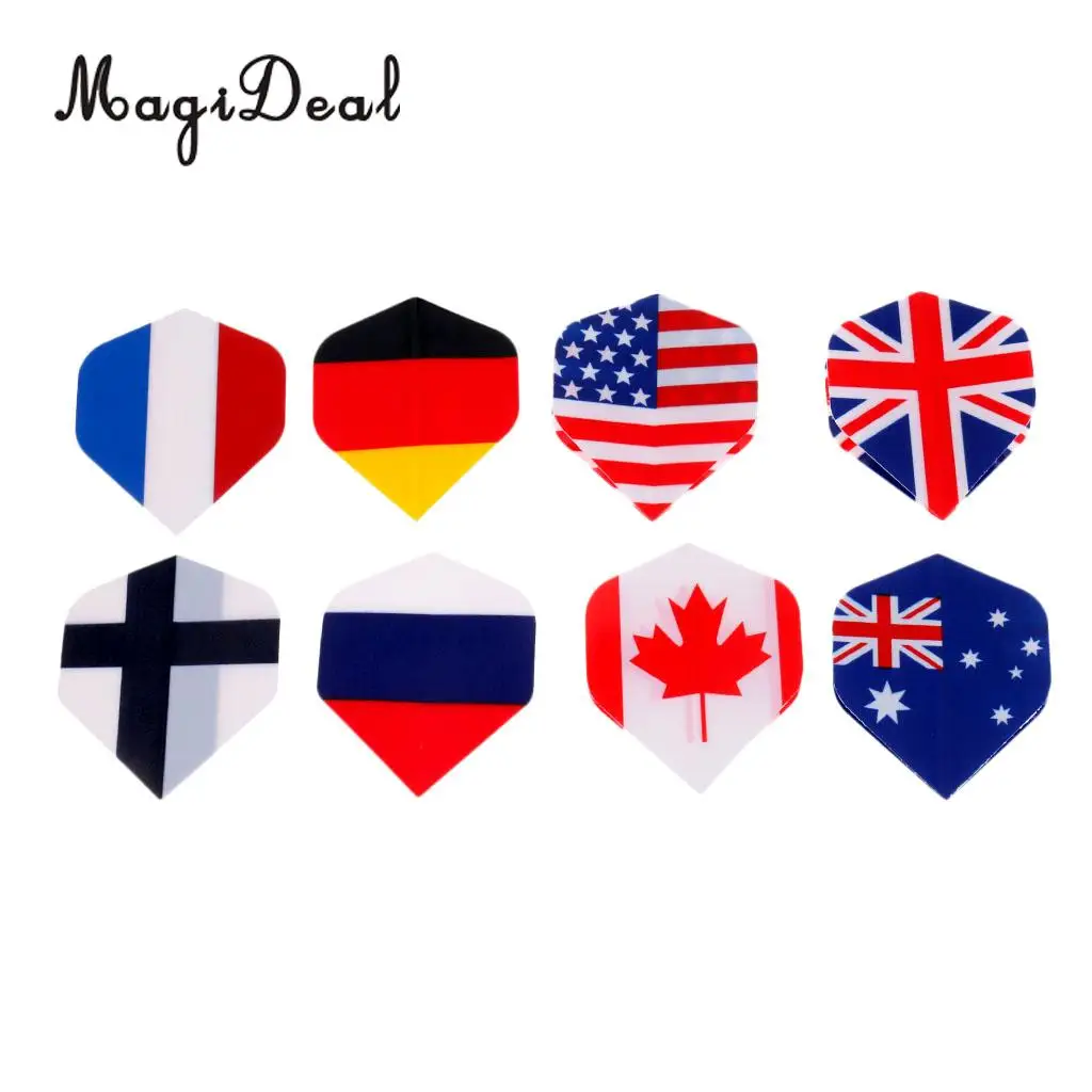 MagiDeal 40 Pieces  Durable Extra Strong Standard Dart Flights Professional Darts Accessories - Multicolor - Flag Design 