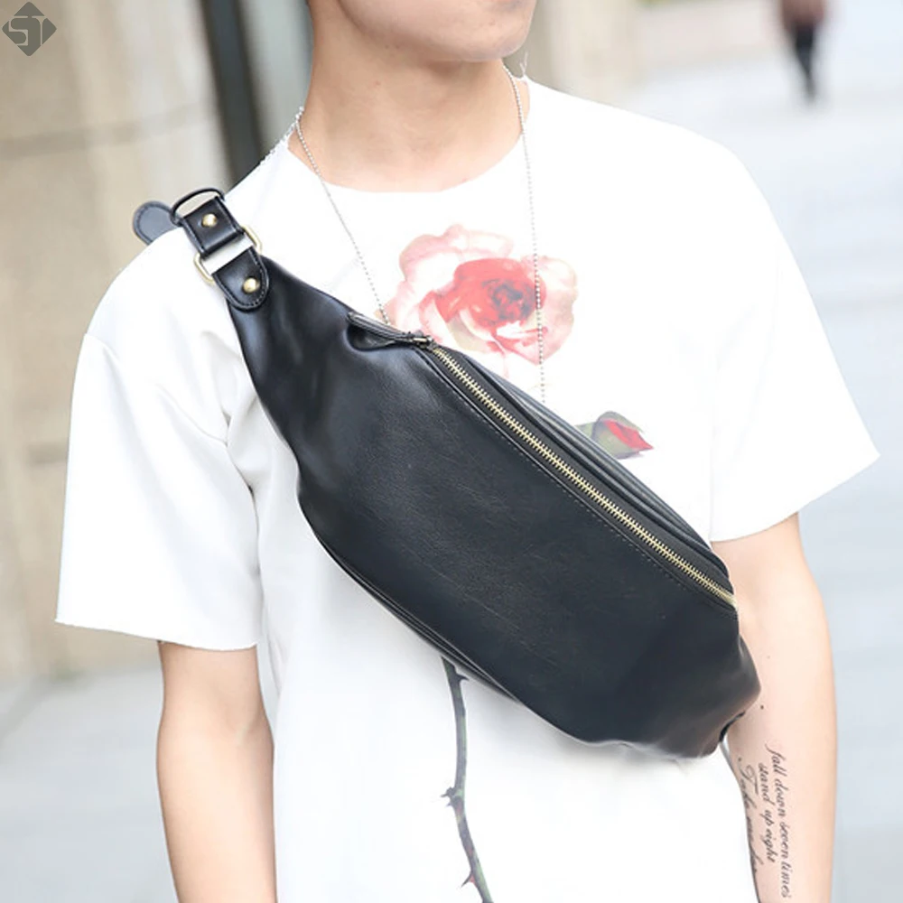

New Male Chest Bag Fashion Leisure Waterproof Man Leather Korea Style Messenger Shoulder Bag For Teenager Bag Brand
