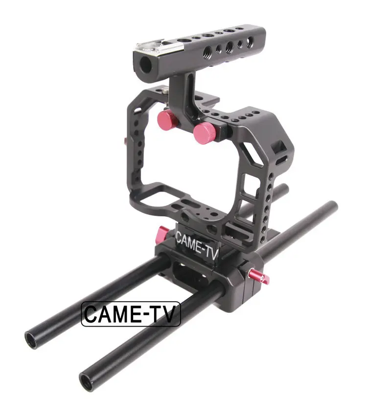 

CAME-TV Alpha A7S Camera Cage DSLR Rig with Top Handle 15mm Rod Adapter