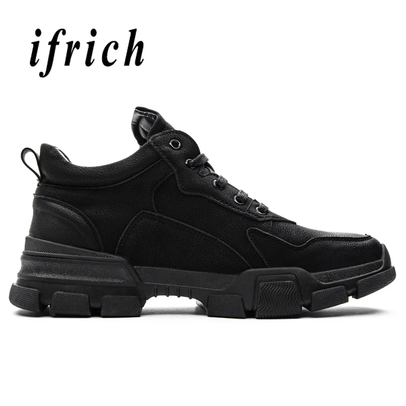 Ifrich Marche Mode Sport Des Cuir slip La Homme Plat Marque En High Chaude Noir Décontracté Pour Jeunes De Black Anti Top Hommes Chaussures jAL4R5
