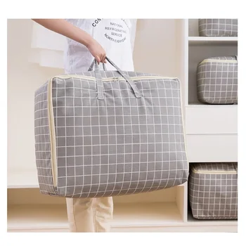 

Canvas Storage Bag Portable Clothes Container Organizer Underbed Storage Bag Dustproof Washable Wardrobe Quilt Storage Bags