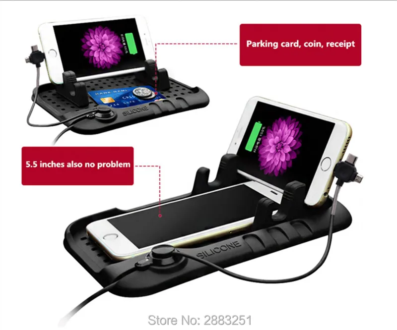 Multi functional Car Navigation Mobile Phone Anti Slip Mat USB Charger