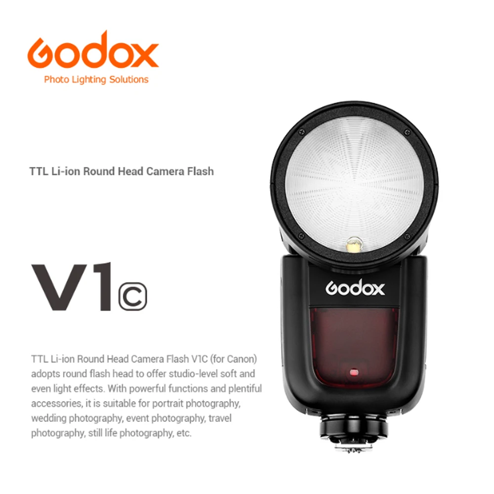 

[Presale] Godox V1 TTL Li-ion Battery Round Head Camera Flash For Canon Nikon Sony+ AK-R1 Accessories Kit
