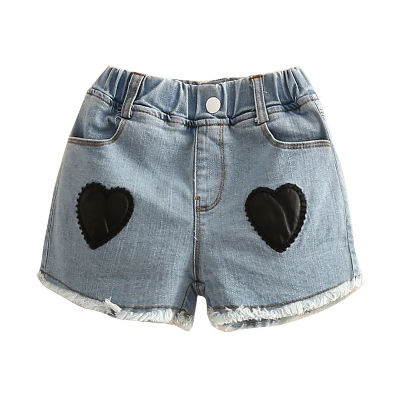 New Hot Sale Denim Shorts Love Applique Summer Girls Shorts Baby Infant