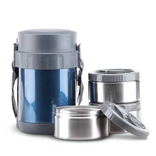 1.8L Stainless Steel Insulated Lunch Box 3 Layer for Kids Food Container Vacuum Insulated Thermo Soup Bento Lunch Box