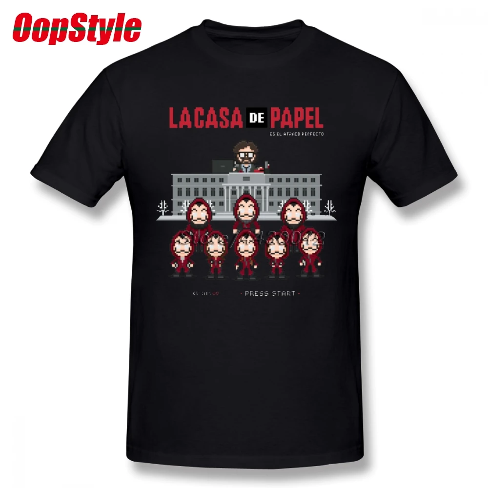 

Large Size T-Shirt Money Heist La Casa De Papel Cool T Shirts Men Pre-Cotton Tee Shirt House Of Paper T-Shirt Trendy T Shirts