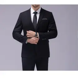 Для Мужчин's Костюмы комплект из 2 предметов Slim Fit Для мужчин Костюмы Нотч свадебные жених свадебная Бизнес отдыха самые последние модели