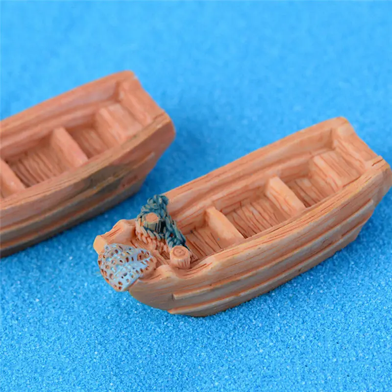 2 шт. мини смолы корабль лодка миниатюрное ремесло украшения микро ландшафт мха бонсай для террариума фигурки кукольный домик подарок домашний декор