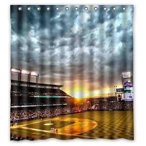 

CHARMHOME Custom Personalized Baseball Shower Curtain