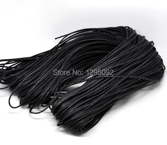 

Free Shipping 80M Wholesales New DIY Black Waxed Rope Cotton Necklace Cord for Jewellery Charms Component Findings 2mm