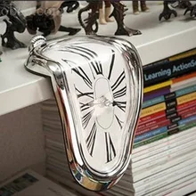 Personality Melting Alarm Clock Creative Desktop Melting Wall Clock Art Station Right Angle Clock Home Decor Christmas Gifts