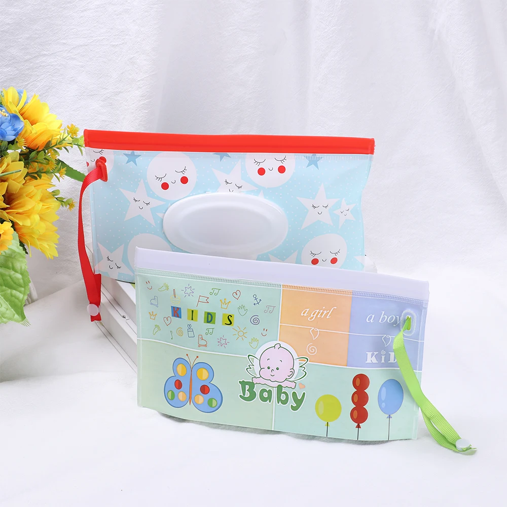 

Fashion Wipes Carrying Case Clutch and Clean Wet Wipes Bag for Stroller Cosmetic Pouch with Easy-Carry Snap-Strap