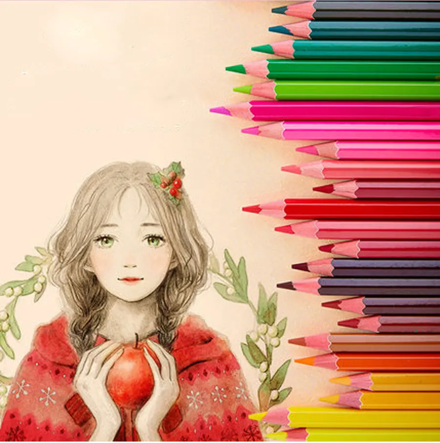 Crayon de couleur,crayons De couleur en bois Lapis De Cor,crayon De