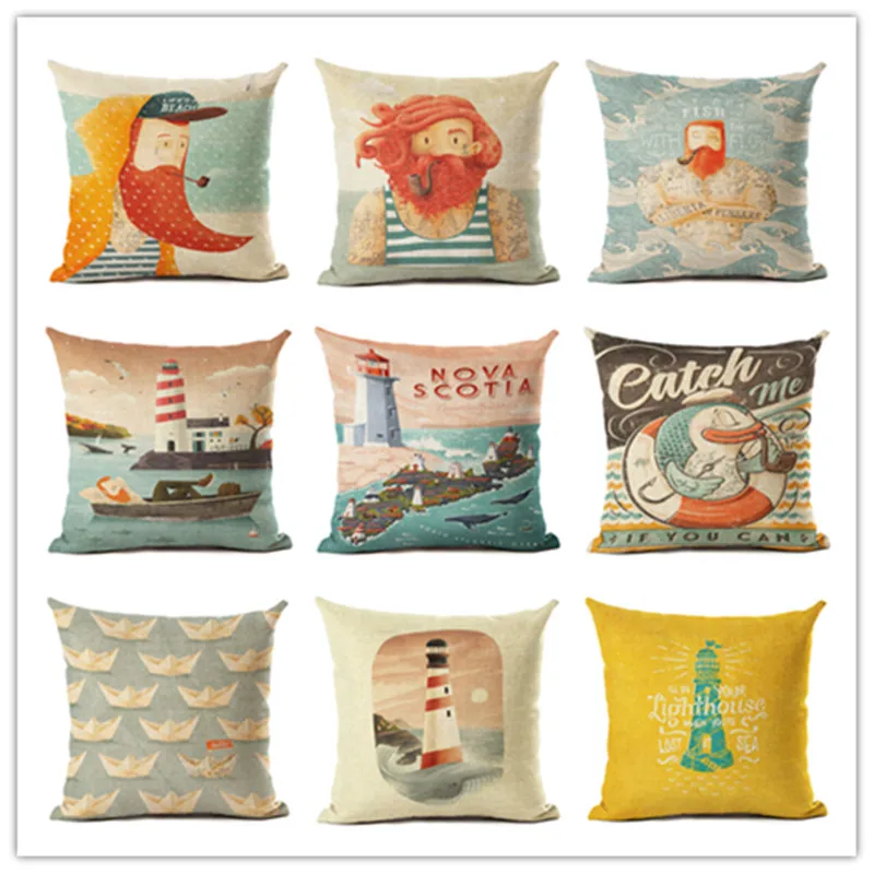 45x45-Fashion-Cartoon-Sailor-Cotton-Linen-Cushion-Cover-Print-Fundas-Throw-Pillow-Chair-Cushion-Square-Cojines
