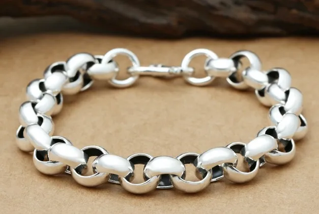 Браслет Серебряный 10 мм для мужских браслетов Высокое качество 25 г