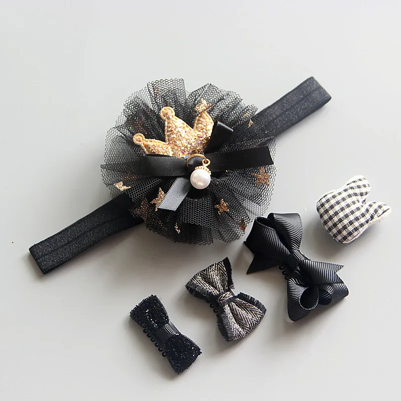 5 шт. детский набор заколок для волос с мультяшным бантом цветок заколки с коронами шпилька волосы для куклы аксессуары