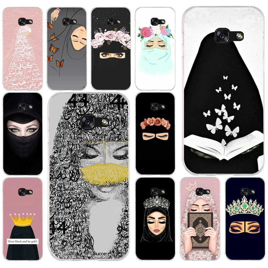 

030 Arab Woman With Niqab Face eye Soft Silicone Tpu Cover phone Case for Samsung a3 2016 a5 2017 a6 plus a7 a8 2018 s6 7 8 9