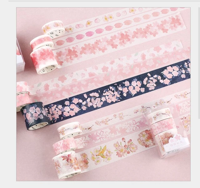 Cherry Blossom Washi Tape Set Gold Foil