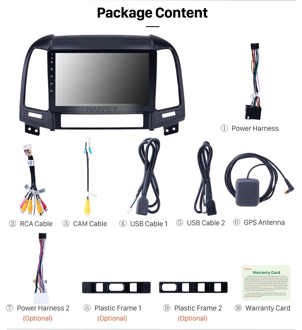 Cheap Harfey 2Din Android 8.1/7.1 9" Car Radio Stereo For 2005-2012 HYUNDAI SANTA FE Touchscreen Multimedia Player Head Unit GPS navi 19
