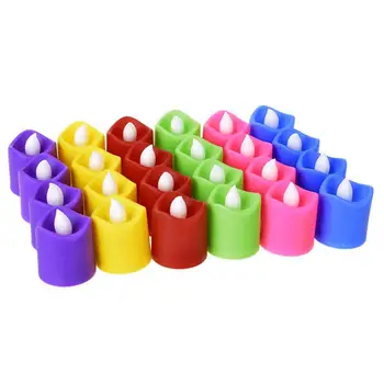 

Realistic Bright Flickering Candle Light Battery Operated Flameless LED Tea Light For Festival Celebration (Random Color)