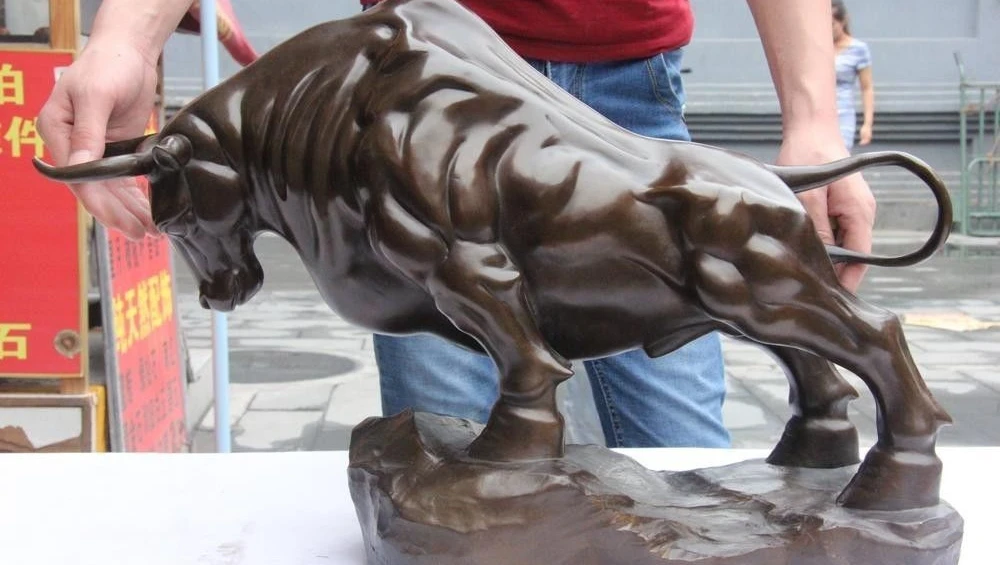 

16 Chinese Pure Bronze Copper Feng Shui wealth Money OXEN cow OX Bull Art Statue