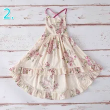 Пасхальное платье для девочек платье с цветочным рисунком платье с открытой спиной без рукавов, высокая пройма богемное пляжное Хлопковое платье для детей, Костюмы От 1 до 8 лет E1705