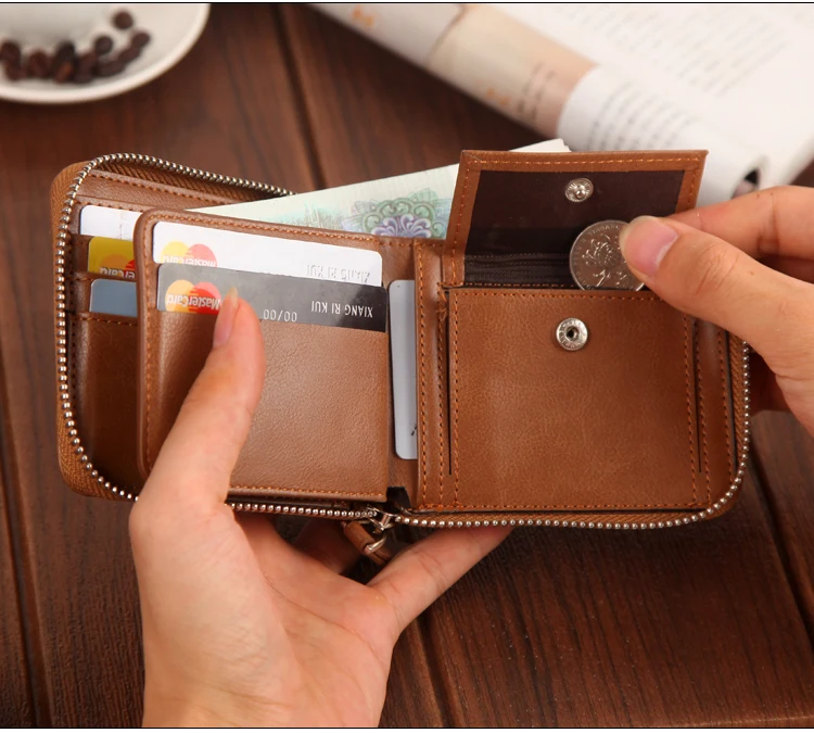 Брендовый мужской кожаный плащ, тонкий двойной кошелек для кредитных карт, кошелек, клатч, Ретро зажим для денег