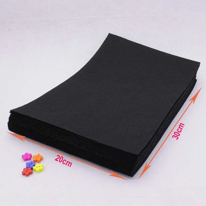 20 штук 20*30 см черный цвет 1 мм войлочная ткань для вышивки Diy шитья ручной работы войлочные ткани Fieltro feltro Войлок Colth