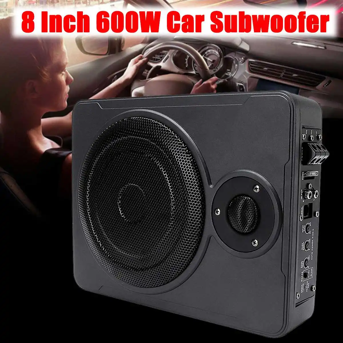 Универсальный 8 дюймов 600 Вт bluetooth Автомобильный ультра-тонкий аудио активный сабвуфер авто под сиденьем Sub автомобильный усилитель звука Динамик Системы