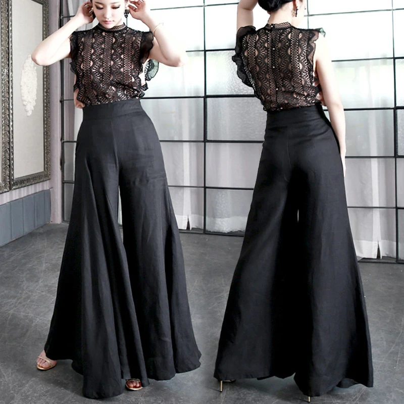 Рабочая одежда формальные черные и белые брюки Pantalones штаны женские летние брюки женские широкие брюки для женщин брюки