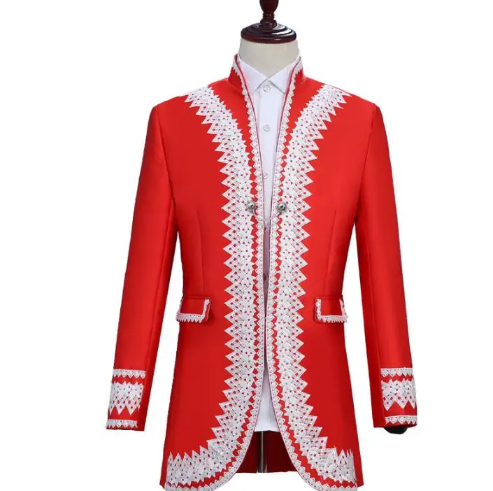 

Fashion Male Palace Set Europe Style Palace Military Suits Men Photograph Performance Jacket+Pants