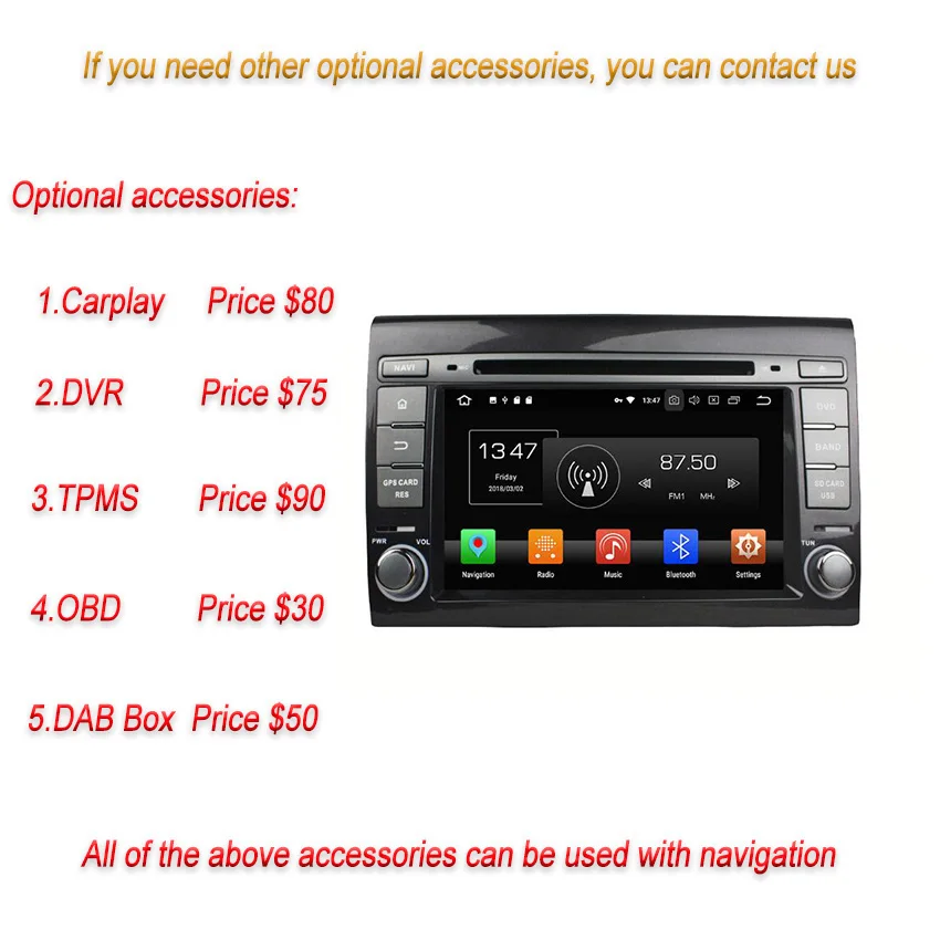 Perfect YESSUN Android 8.0 4G RAM Touch Screen DVD For Fiat Bravo 2007~2012 Car Navigation GPS Multimedia Player mirror link Autoradio 2