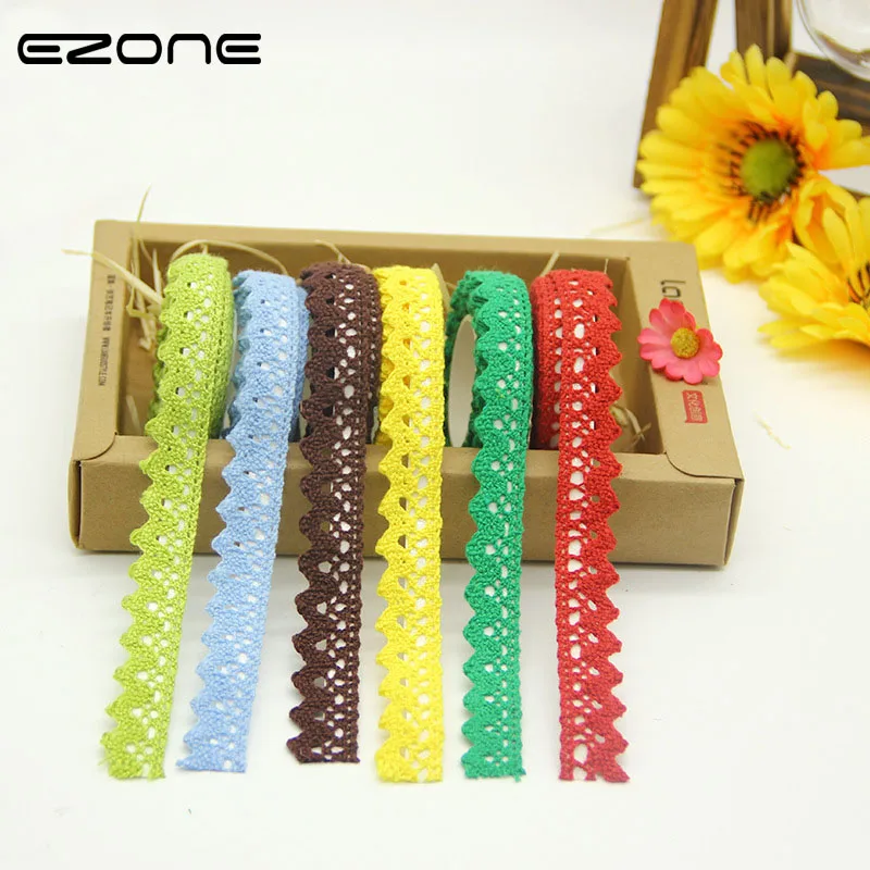EZONE Adhesive Lace Fabric Tape Satin Face Decorative Tape Washi Cloth
