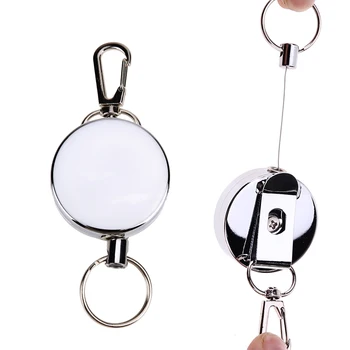 

Retractable key ring 4 cm easy to pull all-metal buckle elastic rope high resilience anti-lost burglar retractable keyring Climb