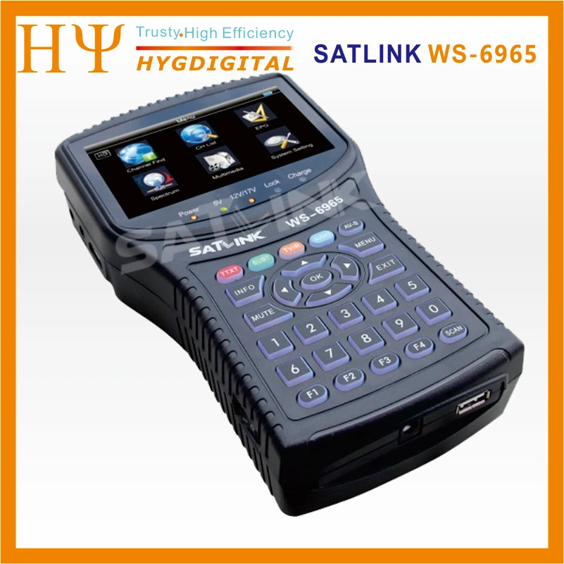 Satlink WS6965 WS 6965 HD DVB-T и DVB-T2 с анализатором спектра Finder цифровой измеритель Satlink WS-6965