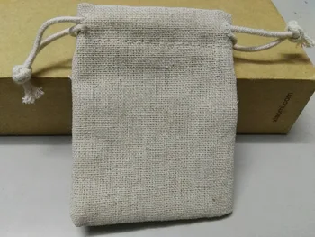 

SPECIAL SALE 50/lot 10*15cm overlocked linen cheap drawstring bag Wedding gift pouch Thanksgiving Day Jewelry Packaging Bag