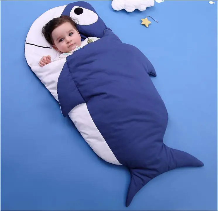 Lovely Baby Sleeping Bag Infant Sack Winter Shark Swaddle Blanket Wrap Pram Bed