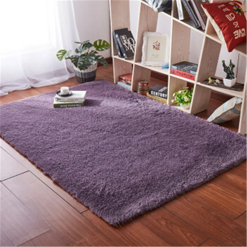 Living room coffee table blanket Nordic style long hair carpet bedroom bedside mat Thickened washed silk hair non-slip rug