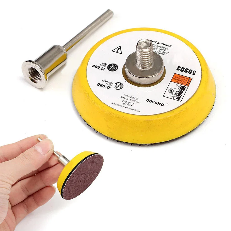 

60pcs 2'' Sand Paper Disc + 50mm 1/4 Hook & Loop Sanding Sander Backing Pad